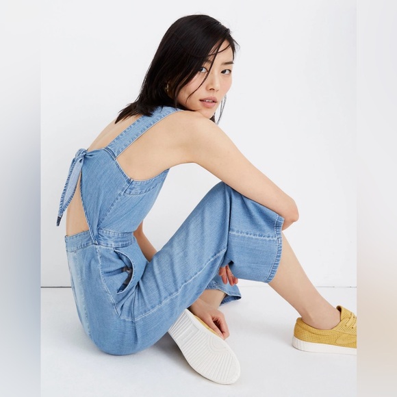 Madewell Denim Apron Bow-Back Jumpsuit - Picture 3 of 4